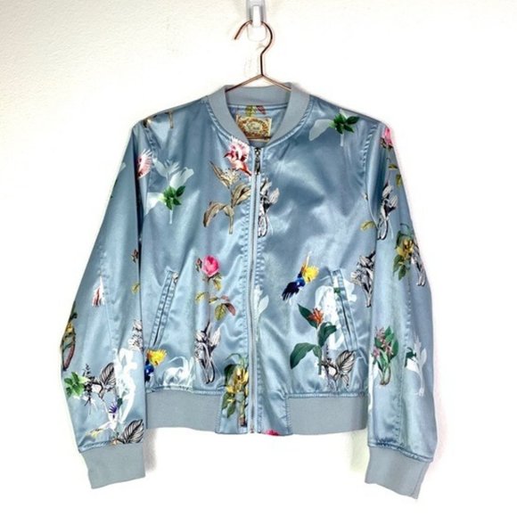 Eun Jackets & Blazers - EUN Satin Like Floral Bomber